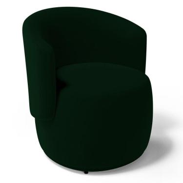 Imagem de Poltrona Decorativa Aisha Orgânica Veludo Verde Escuro - Abmaza