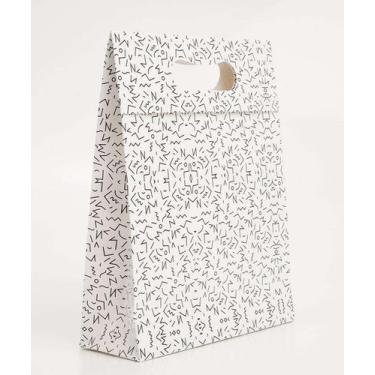 Imagem de Embalagem Presente Sacola Estampa Geométrica Marisa-68033, UN, Branco