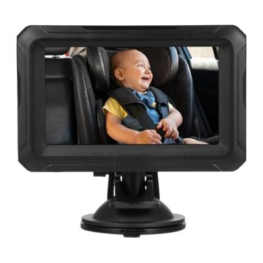 Imagem de Asixxsix Cámara de Baby Car, 4.3" 1080P ABS Cámara de Baby Car Espelho com USB Plug, HD Night Vision, 150°Angle Viewing, 360° Rotatable, Camera for Infants Kids, Toddlers, Pets