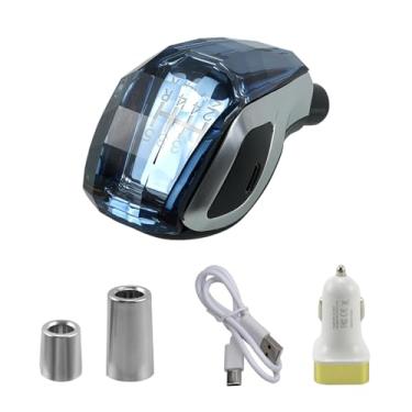 Imagem de RYANSTAR RACING Botão de mudança de marcha de cristal iluminado por LED ativado por toque para carros de transmissão manual estilo corte diamante 7 cores LED ajuste universal com adaptadores de 3