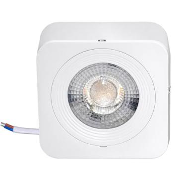 Imagem de Spot Led Sobrepor 5w Quadrado Luz Amarela 3000k Branca Quente - Ideal Para Muros Corredores Fachada Salas Quartos Escritorios (1, Branco)