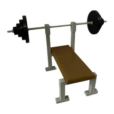 Imagem de Fiocias Suporte para Barra de Musculação em Escala 1:12, Banco Plano, Modelo de Móvel de Academia para Casa de Bonecas, Decoração Realista E para M