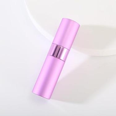 Imagem de Atomizador de perfume rotativo de 8 ml com forro interno de vidro de várias cores, frasco de spray cosmético recarregável, 10,5 x 1,5 cm, Roxo fosco, 0.3 Ounces