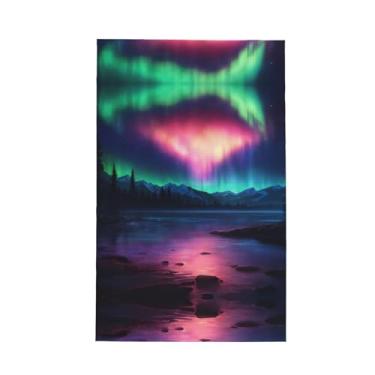 Imagem de XLLingL Toalhas de cozinha com estampa de luzes do norte escuras, panos de prato de microfibra, perfeitos para decoração e limpeza de cozinha - 1 peça