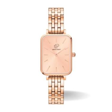 Imagem de Relógio Feminino Quadrado Elegante Delicado Rose New Port