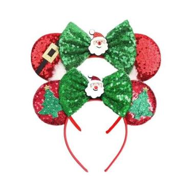 Imagem de Tiara De Natal Mickey Mouse Com Orelhas De Flor De Neve, Acessórios De