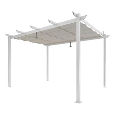 Imagem de Pergolado De Aluminio E Poliester 254x400x282cm Branco - Brazil Home L