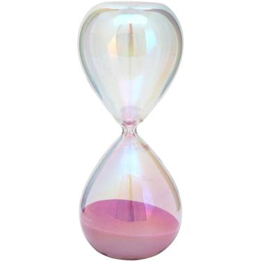 Imagem de Ampulheta Areia Vidro Rosa Furta-Cor 19X8X8Cm
