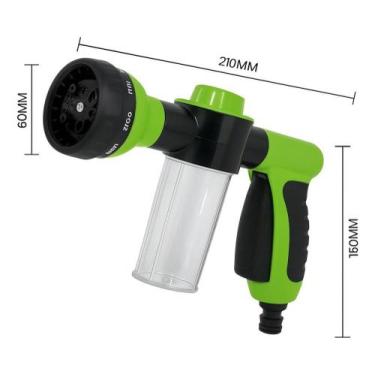 Imagem de Esguicho 8 Em 1 Com Reservatório Sabão 100ml Para Mangueira - Bomvink