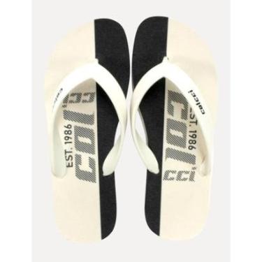 Imagem de Chinelo Colcci Masculino Neto Maxi Logo Off White/Preto-Masculino