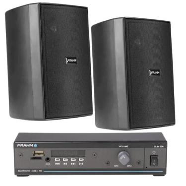 Imagem de COMP Kit Som Ambiente Frahm Slim 500 + 2 Caixas Ps200 60wrms Preta