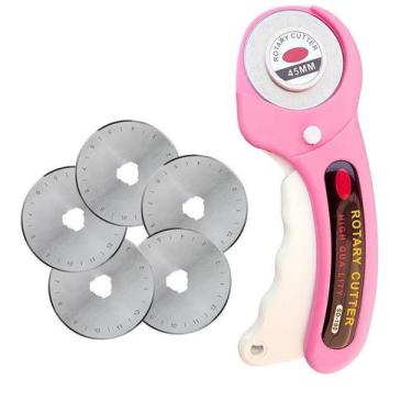 Imagem de Cortador Rotativo Rosa De 45mm Para Artesanato DIY, Costura, Quilting 