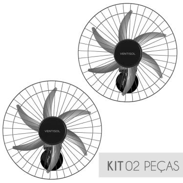Imagem de Kit Ventilador De Parede Ventisol 6 Pás Steel 50cm 200w Bivolt - 02 Unidades