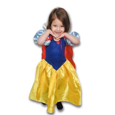 Imagem de Fantasia Vestido Branca Neve Disney Princesa Capa Infantil