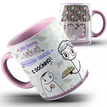 Imagem de Caneca rosa Flork Casa da Vovó tem docinho