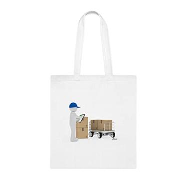 Imagem de Bolsa de transporte para correio, bolsa de carrinho de boneco de transporte, presente para correio, bolsa de ombro de correio, bolsas reutilizáveis de transporte, ideia de de Natal, Branco
