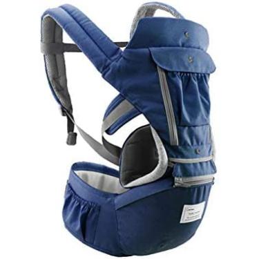 Imagem de Bolsa canguru ergonômico bebê mamãe 12 posições 3 em 1, IBMKIDS (Azul)