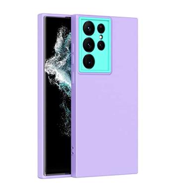 Imagem de Capa de proteção de câmera fashion para samsung s22 ultra plus a53 a73 a33 a23 a13 a72 a52 a32 a22 a51 capa fosca de silicone macio, roxo, para m32 4g