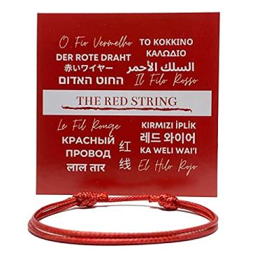 Imagem de Pulseira de corda vermelha para homens e mulheres - cordão de proteção cabalá ajustável - nylon impermeável - surfista, força, poder, talismã, amuleto de boa sorte, energia, cordão vermelho do