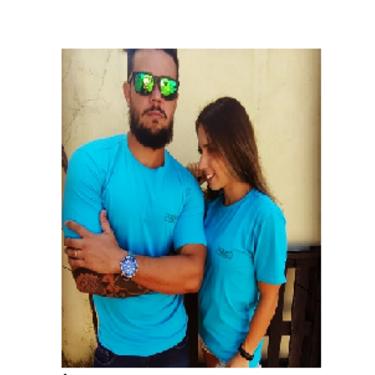 Imagem de T-shirt Lifestyle Algodão Egípicio Azul Turquesa