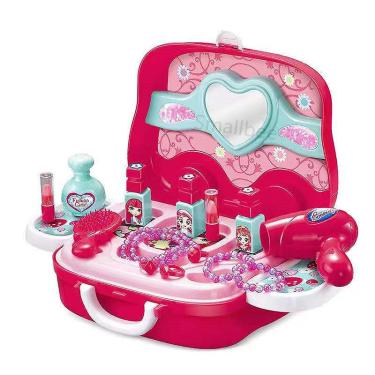 Kit de maquiagem infantil para meninas, conjunto completo de malas, jogo de  maquiagem, kit de maquiagem infantil de segurança lavável, brinquedo de  maquiagem de rosto de princesa, : : Beleza