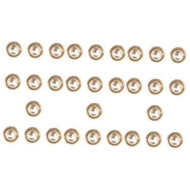 Imagem de 30 Peças botões de cristal prendedor de pérola botões de pérola botões retrô botões de roupas botões de estofamento fivelas de roupas de liga decoração casaco decorar botão pequeno