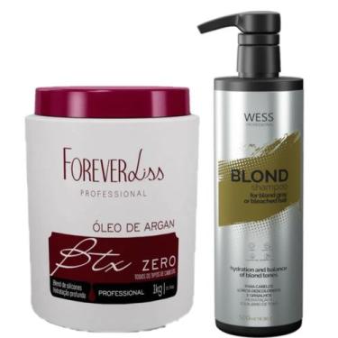 Imagem de Forever Liss Botox Argan 250G + Wess Blond Shampoo 500ml - Forever/Wes
