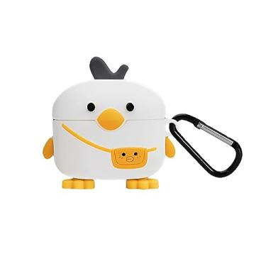 Imagem de SKPY Capa protetora de silicone portátil resistente a arranhões com desenho 3D compatível com Sony WF-1000XM5 com mosquetão para meninos, meninas, mulheres, homens, adolescentes