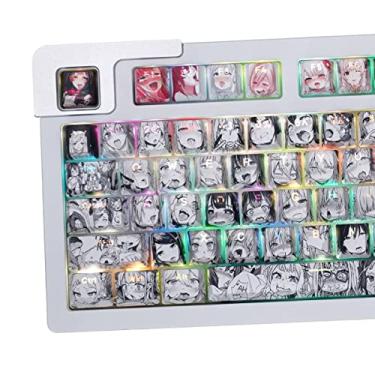Imagem de Gliging Teclas translúcidas PBT Dye Sublimation OEM Profile 108 Conjunto de teclas de anime japonês com puxador para teclado mecânico Cherry Mx Gateron Kailh Switch (anime keycap)