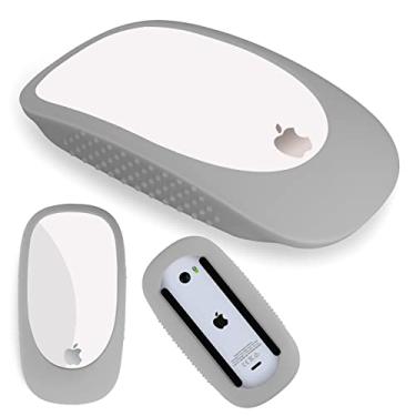 Imagem de AKSHFETH Capa de silicone para mouse compatível com Apple Magic Mouse I&II - capa antiqueda para AppleMouse 2 (cinza)