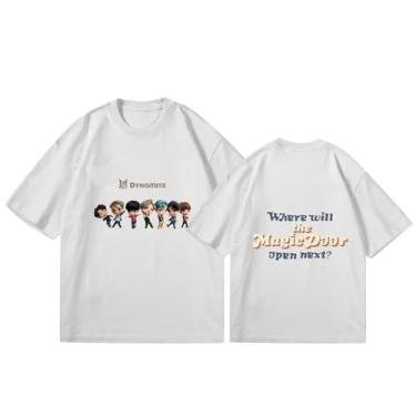 Imagem de Camiseta K-pop Solo Dynamite, 2023 camisetas soltas unissex com suporte de mercadoria estampadas camisetas de algodão, Branco, M