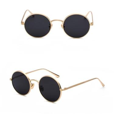 Imagem de Óculos de sol vintage masculino feminino estilo punk retrô armação de metal redonda lente colorida óculos de sol, 9, tamanho único