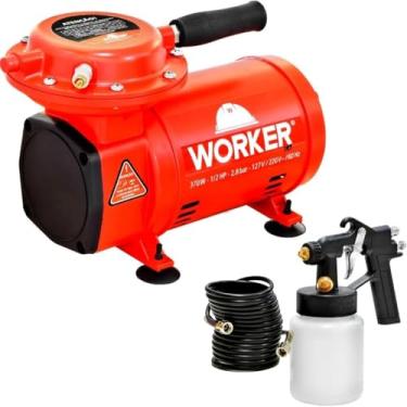 Imagem de Worker Compressor de Ar Direto Bivolt com Acessórios para Pintura