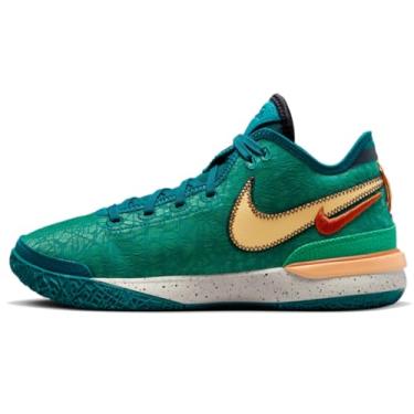 Imagem de Tênis de basquete Lebron NXXT Gen (DR8784-301, GEODE azul-petróleo/tom melão/verde estádio/laranja fogueira), Geode azul-petróleo/tom melão/verde estádio/fogueira laranja, 44