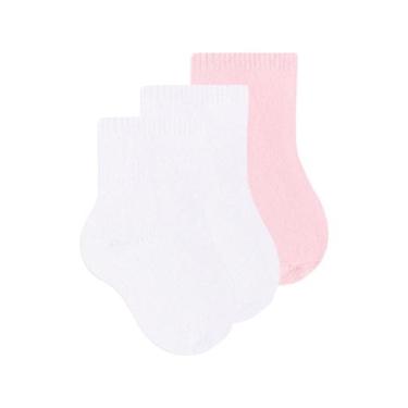 Imagem de Kit 3 Pares de Meias Bebê Cano Curto Selene 1320-001 Colorido, Branco,