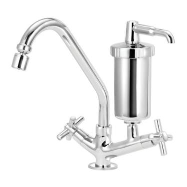 Imagem de Torneira Pia Mesa Com Filtro Purificador De Água Metal 1/4 V - Modelar