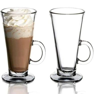 Imagem de Kit 8 Taças Cappuccino De Vidro Importada Caneca 310ml Coffee