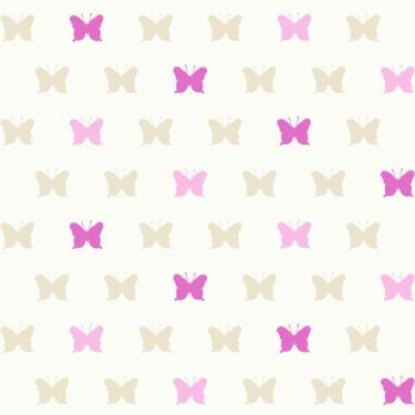 Imagem de Papel de Parede Fofura Baby Borboletas Bege e Rosa FF4055 - Importado