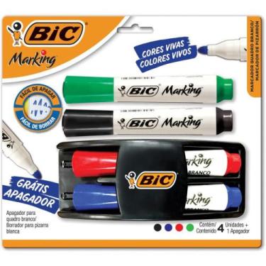 Imagem de Pincel Quadro Branco Marking KIT 4 Pinceis+apagador - BIC