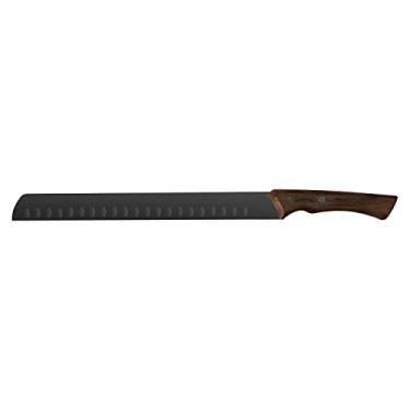 Imagem de Faca para Fatiar Tramontina Churrasco Black com Lâmina em Aço Inox Escurecido e Cabo de Madeira 12"