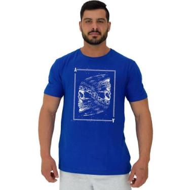 Imagem de Camiseta Tradicional Manga Curta MXD Conceito Caveira Indígena Cocar, 