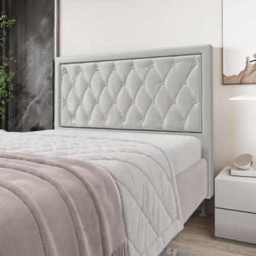 Imagem de Cabeceira Centaurus 160 Veludo Aradecor, Cinza Claro, QUEEN