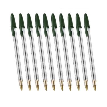 Imagem de Kit 10 Canetas Esferográfica Verde BIC Cristal Dura Mais A Clássica