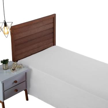 Imagem de Lençol Solteiro 300 Fios Percal 100% Algodão Toque Macio Sem Elástico Avulso Roupa de Cama Box (Branco)