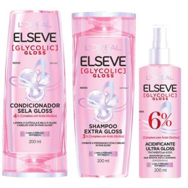 Imagem de Kit Shampoo/ Condicionador  Acidificante Glycolic Glicólico Gloss Else