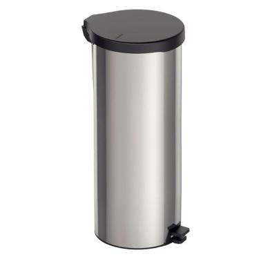 Imagem de Lixeira 30 litros inox com pedal new - tramontina, Inox com preto