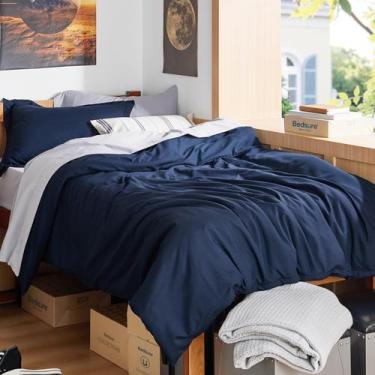 Imagem de Capa de Edredom Bedsure Twin/Twin XL - Azul Marinho - Poliéster