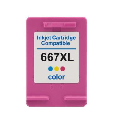 Imagem de Cartucho Compatível 667XL Colorido 14ml Para 1275 2374 2375 2376 2775 