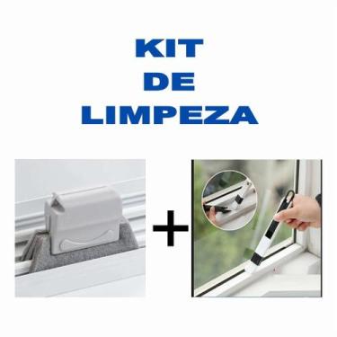 Imagem de Kit limpeza prático 1 escova 2 em 1 / 1 escova esponja microfibra core