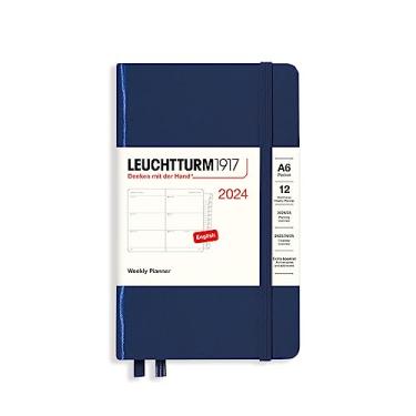 Imagem de LEUCHTTURM1917 - Agenda semanal 2024 com livreto extra, bolso (A6) capa dura, azul-marinho (1 de janeiro a 31 de dezembro de 2024)